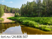 Река Каракан ( приток реки Обь ). Новосибирская область, Сибирь, Россия (2016 год). Стоковое фото, фотограф Евгений Мухортов / Фотобанк Лори