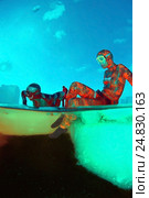 Ice diving, free diving, Kareliya, White sea (2009 год). Редакционное фото, фотограф Некрасов Андрей / Фотобанк Лори