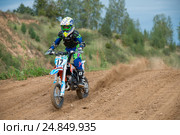 Лебедев Михаил (СДЮШОР Галлакс), класс "Country Kidz",  4 Этап Кубока XSR-MOTO.RU по Кантри Кроссу, мотопарк Вельяминово. Репортаж (2016 год). Редакционное фото, фотограф Pukhov K / Фотобанк Лори