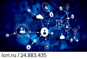 Social network background . Mixed media. Стоковая иллюстрация, иллюстратор Sergey Nivens / Фотобанк Лори
