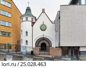 Синагога в Осло, Норвегия (2017 год). Стоковое фото, фотограф Михаил Марковский / Фотобанк Лори