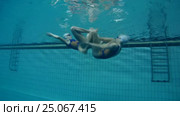 Underwater view of Synchronized Swimming. Стоковое видео, видеограф Некрасов Андрей / Фотобанк Лори