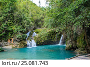 Kawasan Falls on Cebu island in Philippines. Стоковое фото, фотограф Ершов Максим / Фотобанк Лори