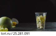 Pineapple Slices Add a Fruit Cocktail Cup. Стоковое видео, видеограф Станислав Панкратов / Фотобанк Лори