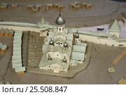 Дом Святой Троицы (15 век), фрагмент макета. Приказные палаты, Псков, Кремль (2016 год). Редакционное фото, фотограф Щеголева Ольга / Фотобанк Лори