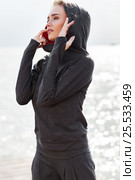 Woman in the sport hoody. Стоковое фото, фотограф Алена Роот / Фотобанк Лори