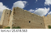 Medieval Castle of Kritinia in Rhodes, Greece, Dodecanese: On a hill of 131m above the village of Kritinia, northern Rhodes, there are the ruins of a Medieval Castle (2017 год). Стоковое видео, видеограф Владимир Журавлев / Фотобанк Лори