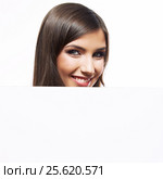Close up business woman portrait. White background female portr. Стоковое фото, фотограф sheftsoff / Фотобанк Лори