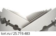 Metal Razor Blade Set Isolated on White Background. 3d illustration. Стоковая иллюстрация, иллюстратор Евгений Забугин / Фотобанк Лори