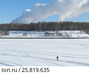 Лыжники на прогулке. Зима. Канал имени Москвы, Химки (2007 год). Стоковое фото, фотограф Анатолий Заводсков / Фотобанк Лори