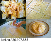Fragments of cooking a brittle homemade cookie. Стоковое фото, фотограф Oleksandr Khalimonov / Фотобанк Лори