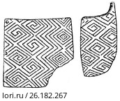 Обломок браслета из мезинской стоянки (верхний палеолит) Стоковая иллюстрация, иллюстратор Макаров Алексей / Фотобанк Лори