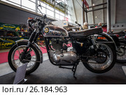 STUTTGART, GERMANY - MARCH 03, 2017: Motorcycle BSA Gold Star (DBD34), 1960. Europe's greatest classic car exhibition "RETRO CLASSICS" Редакционное фото, фотограф Sergey Kohl / Фотобанк Лори