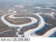 Река Юган зимой, Сургутский район, район поселка Угут. Стоковое фото, фотограф Владимир Мельников / Фотобанк Лори