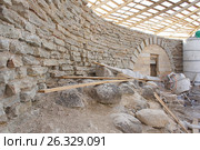 Крепость "Старая Ладога", реставрация (воссоздание) Раскатной башни (2017 год). Редакционное фото, фотограф Павел Москаленко / Фотобанк Лори