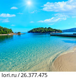 Ksamil sunny beach, Albania. Стоковое фото, фотограф Юрий Брыкайло / Фотобанк Лори