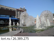 Поющие фонтаны в Новочеркасске у гостиницы "Новочеркасск" (2015 год). Редакционное фото, фотограф A Челмодеев / Фотобанк Лори