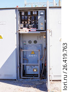Electric equipment of power transformer substation (2017 год). Редакционное фото, фотограф Владимир Арсентьев / Фотобанк Лори