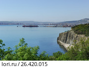 Views of Tsemess Bay of the Black sea, an oil jetty Transshipment Complex "Sheskharis", JSC Chernomortransneft (2017 год). Редакционное фото, фотограф Наталья Гармашева / Фотобанк Лори