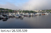 Раннее июньское утро в гавани финского города Лаппеенранты. Early one june morning in the harbour of the Finnish city of Lappeenranta (2017 год). Редакционное видео, видеограф Виктор Карасев / Фотобанк Лори