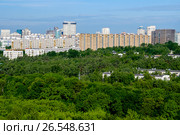 Москва, вид сверху на городскую застройку в районах Котловка и Черёмушки (2017 год). Стоковое фото, фотограф glokaya_kuzdra / Фотобанк Лори