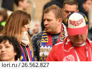 Кубок конфедераций FIFA 2017 в России. Матч Россия - Португалия. Российские болельщики на трибуне стадиона Спартак. Редакционное фото, фотограф Александр С. Курбатов / Фотобанк Лори