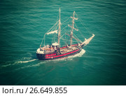 brigantine in sea. Стоковое фото, фотограф Яков Филимонов / Фотобанк Лори