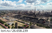 Lipetsk, Russia - July 11. 2017: Top view of Metallurgical plant NLMK Group. Редакционное фото, фотограф Володина Ольга / Фотобанк Лори