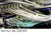 Rack in the data center. Стоковое видео, видеограф Mikhail Starodubov / Фотобанк Лори