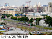 Москва, городская застройка в Донском районе, вид сверху (2017 год). Редакционное фото, фотограф glokaya_kuzdra / Фотобанк Лори