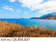 View of Mirabello Bay and Pseira Island, Sitia, Crete, Greece (2017 год). Стоковое фото, фотограф photoff / Фотобанк Лори