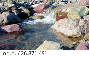 Река Их Сайр в урочище Цагдуулт в Монголии / Rapids and stones of small mountain river Ih Sair in natural boundary Tsagduult, Mongolia (2017 год). Стоковое видео, видеограф Сергей Пристяжнюк (Serg Zastavkin) / Фотобанк Лори
