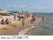 Пляж курортного посёлка Джемете, Анапа (2017 год). Редакционное фото, фотограф Николай Мухорин / Фотобанк Лори