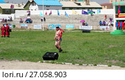 Mongolian wrestlers competition on sport stadium of Altai city in south-west of Mongolia. (2017 год). Редакционное видео, видеограф Сергей Пристяжнюк (Serg Zastavkin) / Фотобанк Лори