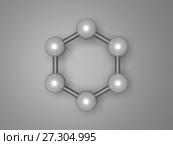 H6 graphene aromatic cluster, top view 3d. Стоковая иллюстрация, иллюстратор EugeneSergeev / Фотобанк Лори