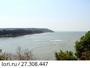 View Querim beach from the hill on the opposite bank. Стоковое фото, фотограф Курганов Александр / Фотобанк Лори