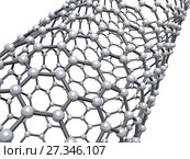 Carbon nanotube fragment, 3d scheme. Стоковая иллюстрация, иллюстратор EugeneSergeev / Фотобанк Лори