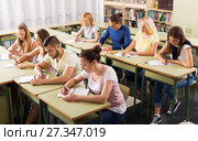 Young students studying in the classroom. Стоковое фото, фотограф Яков Филимонов / Фотобанк Лори