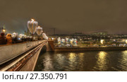 Illuminations on the Bolshoy Moskvoretsky Bridge. HD video. Редакционная анимация, аниматор Parmenov Pavel / Фотобанк Лори