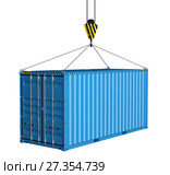 Service delivery - cargo container hoisted by hook. Стоковая иллюстрация, иллюстратор Кирилл Черезов / Фотобанк Лори