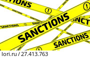 SANCTIONS. Yellow warning tapes. Стоковая анимация, аниматор WalDeMarus / Фотобанк Лори
