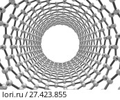 Atomic hexagonal lattice. Front view isolated on white. Стоковая иллюстрация, иллюстратор EugeneSergeev / Фотобанк Лори