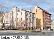Выборг. Городской пейзаж. Пересечение бульвара Кутузова с Первомайской улицей (2017 год). Редакционное фото, фотограф Илюхина Наталья / Фотобанк Лори