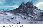 Alien Planet. Mountain. Animation. Panorama. 4K. Стоковая анимация, аниматор Parmenov Pavel / Фотобанк Лори