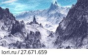 Alien Planet. Mountain. Animation. Panorama. 4K. Стоковая анимация, аниматор Parmenov Pavel / Фотобанк Лори