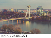 Most SNP in autumn twilight (2017 год). Стоковое фото, фотограф Яков Филимонов / Фотобанк Лори