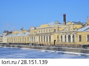 Санкт-Петербург, набережная реки Фонтанки зимой. Дом, 10. Соляной городок (по наб. Фонтанки)  Сельскохозяйственный музей (Гангутская ул.) (2018 год). Стоковое фото, фотограф Овчинникова Ирина / Фотобанк Лори
