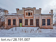 Тобольск. Бывший магазин купца Голева-Лебедева, а позже - купца Янушкевича на улице Мира, 5 (2018 год). Стоковое фото, фотограф Сергей Афанасьев / Фотобанк Лори