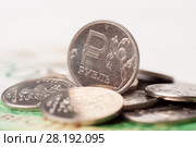 Russian rubles, coins and bills. Стоковое фото, фотограф Алексей Букреев / Фотобанк Лори