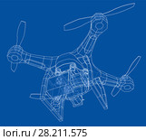 Qadrocopter or drone. Vector. Стоковая иллюстрация, иллюстратор Кирилл Черезов / Фотобанк Лори